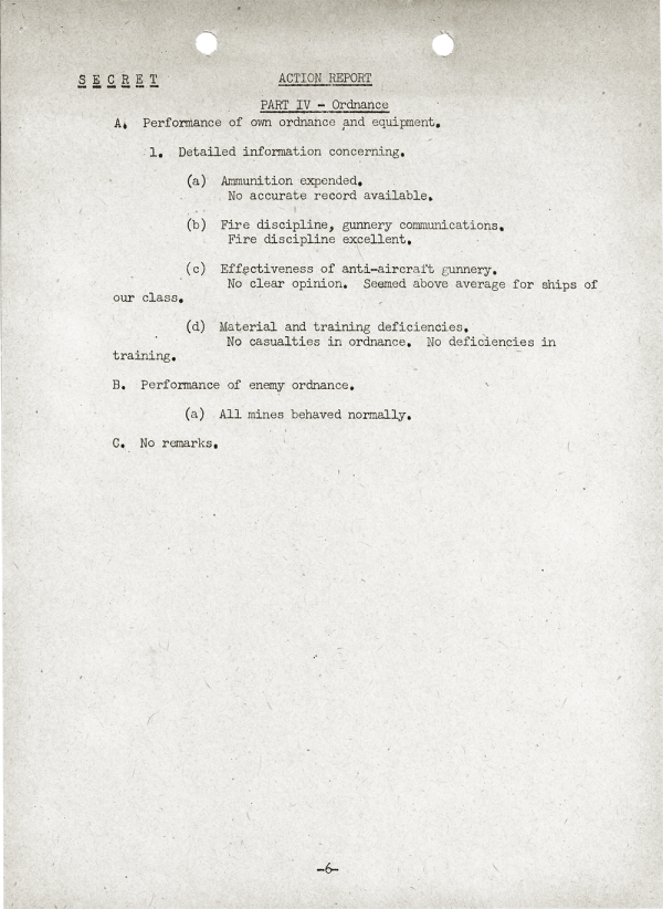 YMS-103 Action Report; April 25, 1945; Part IV