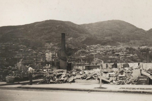 Fukuoka city destruction; October 1945